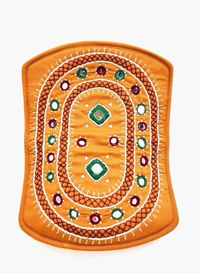 srishopify handicrafts محفظة يد محمولة للبنات من سريشوبيفاي، حقائب بنجارا صغيرة مع جيب للهاتف، محفظة نسائية مصنوعة يدوياً من القطن (متوسطة 8.5 بوصة، مرآة، خرز وتطريز خيوط، محافظ صفراء) - Image 2